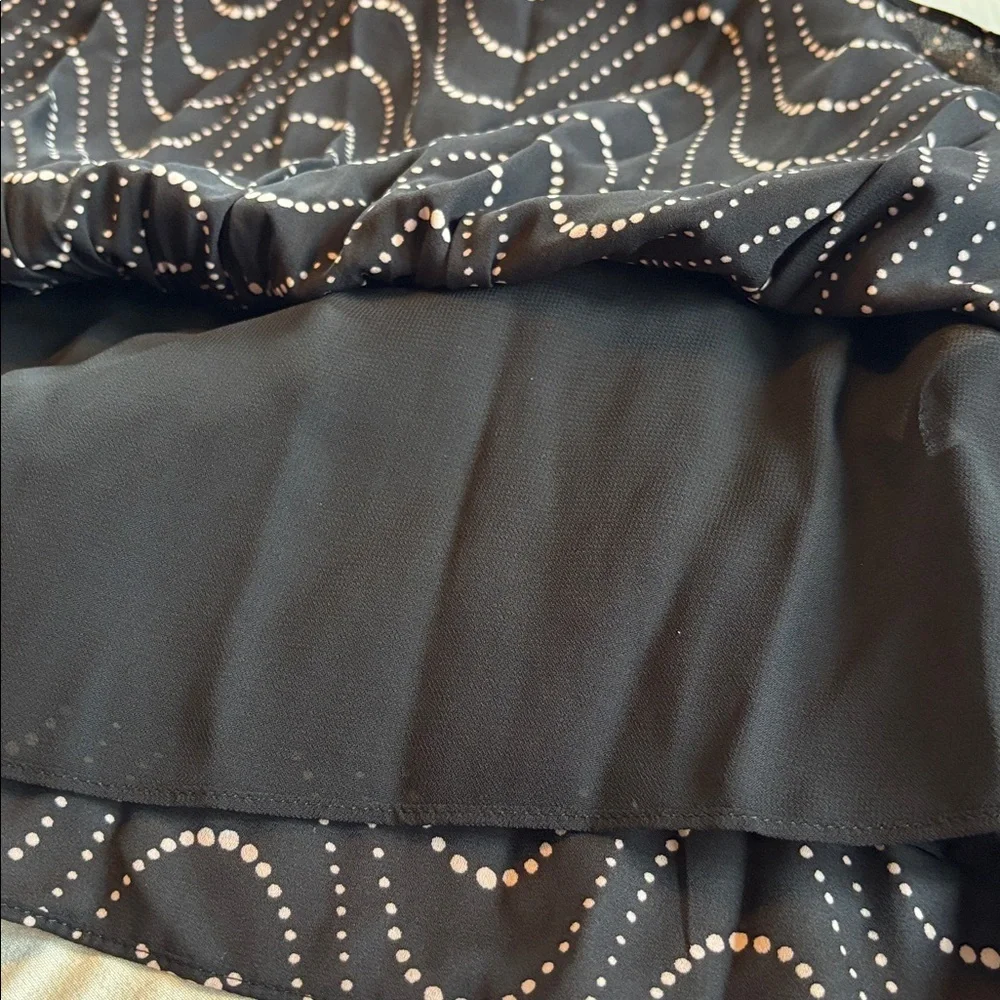KATE SPADE New York Wavy SKIRT Black White Dot Lined Midi Pleated skirt